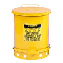 supplier distributor jual oily waste can foot operated yellow jusrite jakarta indonesia harga murah