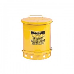 supplier distributor jual 14 gallon oily waste can foot operated yellow jusrite jakarta indonesia harga murah